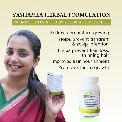 Yashamla Herbal Formulation for Hair Strength & Scalp Health | 30 nutraceutical capsules